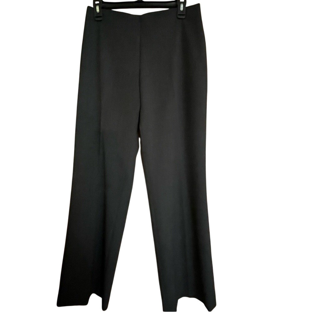Fabrizio Gianni Elegant Black Women's Zip Front Straight Leg Pants, Size 8